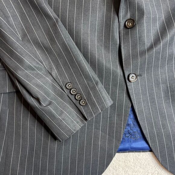 Ted Baker Gray Sport Coat Blazer Mens 48R No Ordinary Joe Mob Boss Formal - Picture 3 of 12